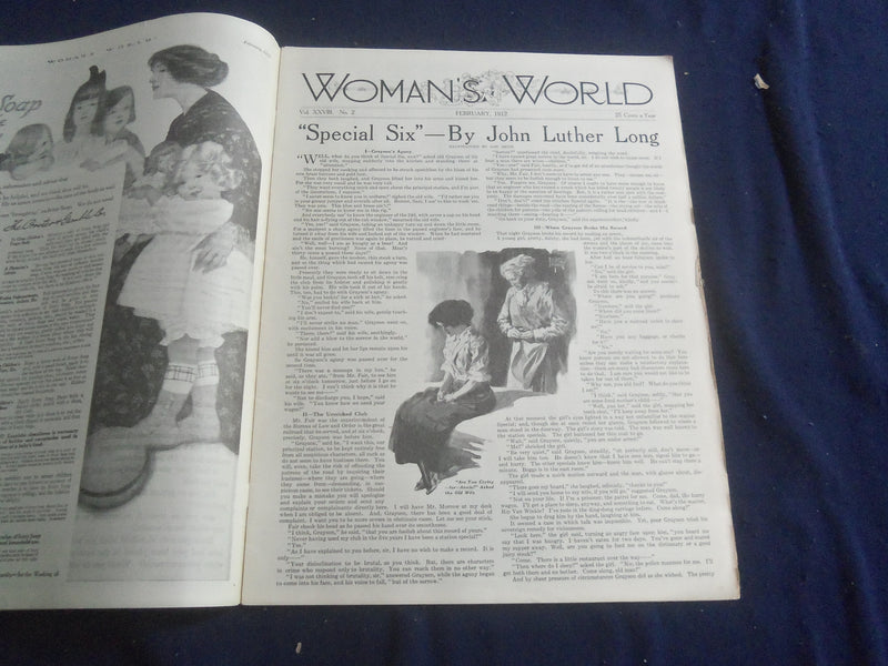 1912 FEBRUARY WOMAN'S WORLD MAGAZINE - NICE ILLUSTRATED COVER - SP 6749F