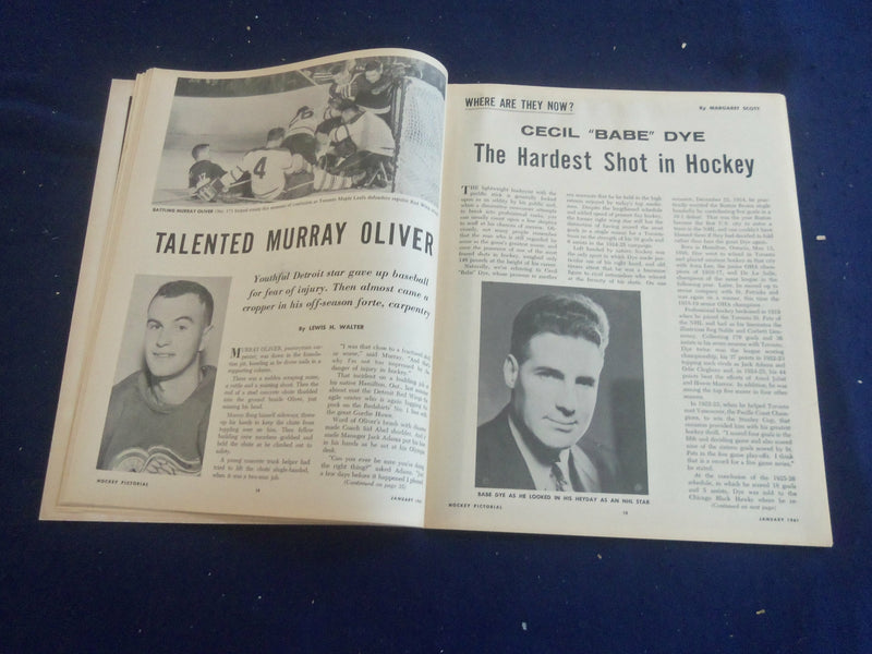 1961 JANUARY HOCKEY PICTORIAL MAGAZINE - MURRAY OLIVER COVER - ST 200L