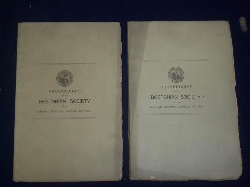1903-1904 BOSTON SOCIETY PROCEEDINGS ANNUAL REPORTS - LOT OF 2 - O 226F