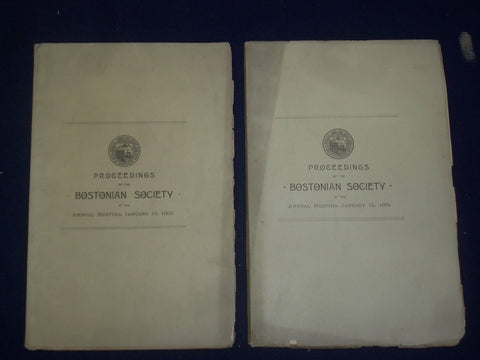 1903-1904 BOSTON SOCIETY PROCEEDINGS ANNUAL REPORTS - LOT OF 2 - O 226F