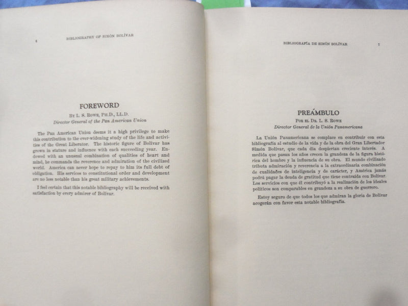 1933 BIBLIOGRAPHY OF LIBERATOR SIMON BOLIVAR HARDCOVER BOOK ENG/SP - KD 9358