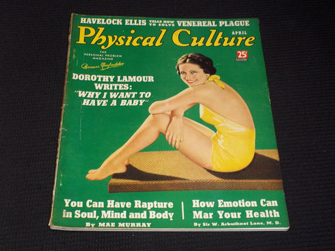 1938 APRIL PHYSICAL CULTURE MAGAZINE NICE EXERCISE WORKOUT ISSUE - E 3746