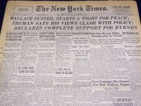1946 SEPT 21 NEW YORK TIMES - WALLACE OUSTED, STARTS A FIGHT FOR PEACE - NT 875