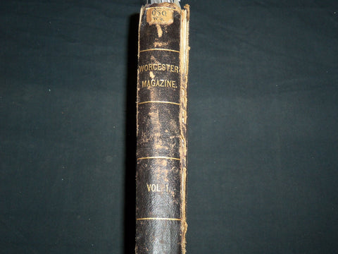 1825-1826 THE WORCESTER MAGAZINE & HISTORICAL JOURNAL VOLUME 1 - KD 5523D