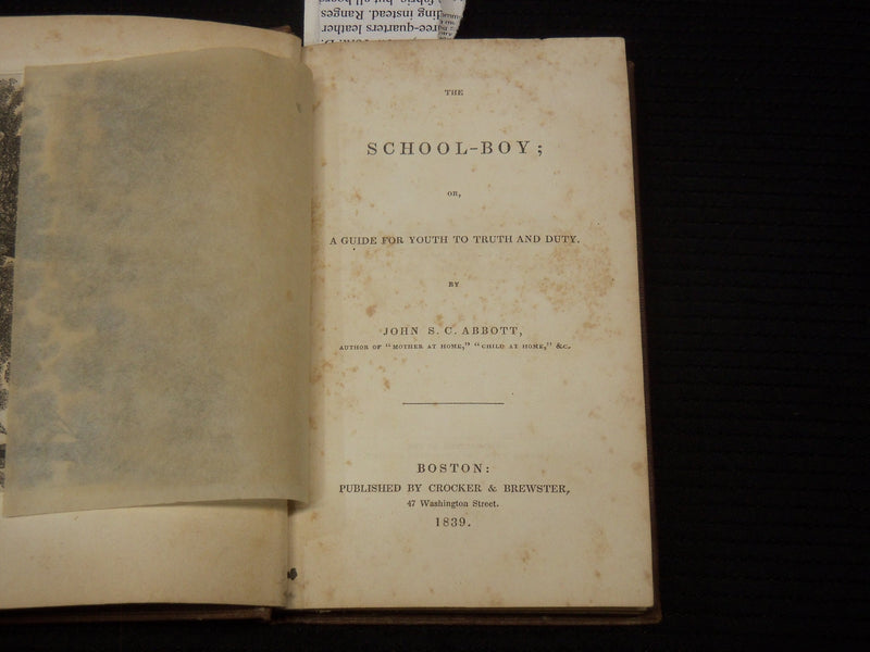 1839 THE SCHOOL BOY BOOK BY JOHN S. C. ABBOTT - BOSTON - K 2193