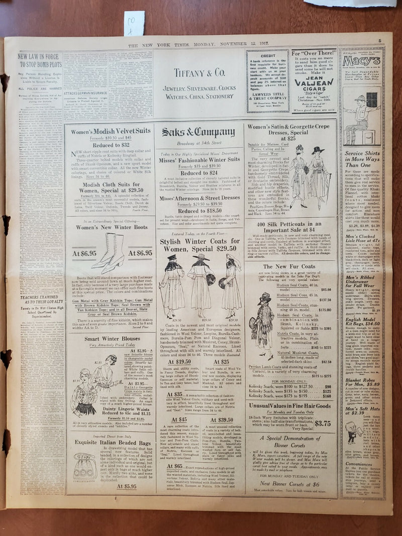 1917 NOVEMBER 12 NEW YORK TIMES - KERENSKY MOVES ON PETROGRAD - NT 8067