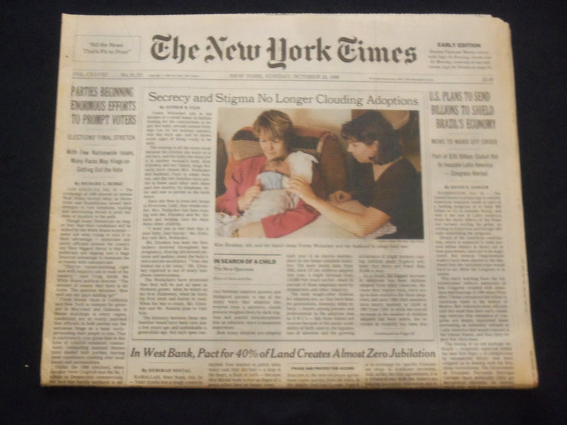 1998 OCT 25 NEW YORK TIMES NEWSPAPER - U.S. TO SEND BILLIONS TO BRAZIL - NP 7113