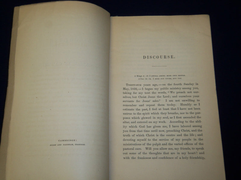 1855 MAY 27 FIRST PARISH IN CAMBRIDGE DISCOURSE BY WILLIAM NEWELL - J 4577