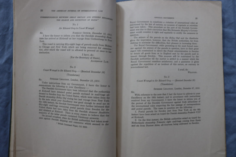 1917 JANUARY AMERICAN JOURNAL OF INTERNATIONAL LAW - SUPPLEMENT - K 2978