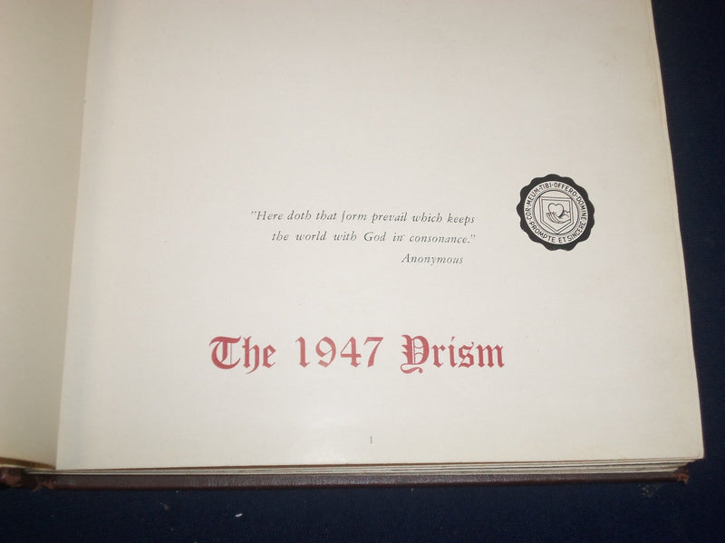 1947 PRISM CALVIN COLLEGE YEARBOOK - GRAND RAPIDS MICHIGAN - PHOTOS - YB 843