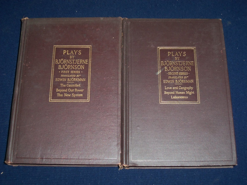 1914-1916 PLAYS BOOK BY BJORNSTJERNE BJORNSON - FIRST & SECOND SERIES - KD 2172