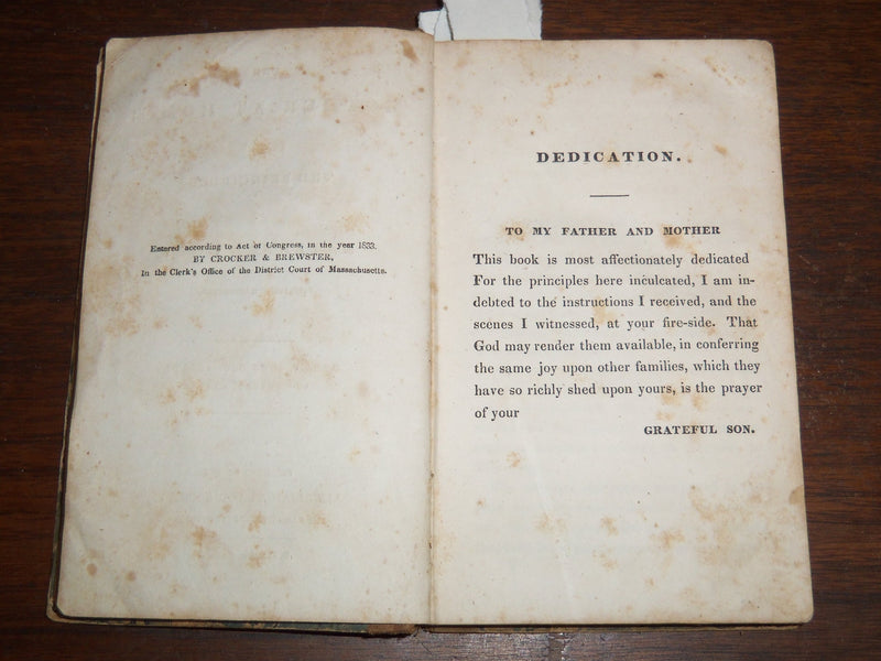 1833 THE MOTHER AT HOME OR THE PRINCIPLES OF MATERNAL DUTY - REV. ABBOTT- K 1291