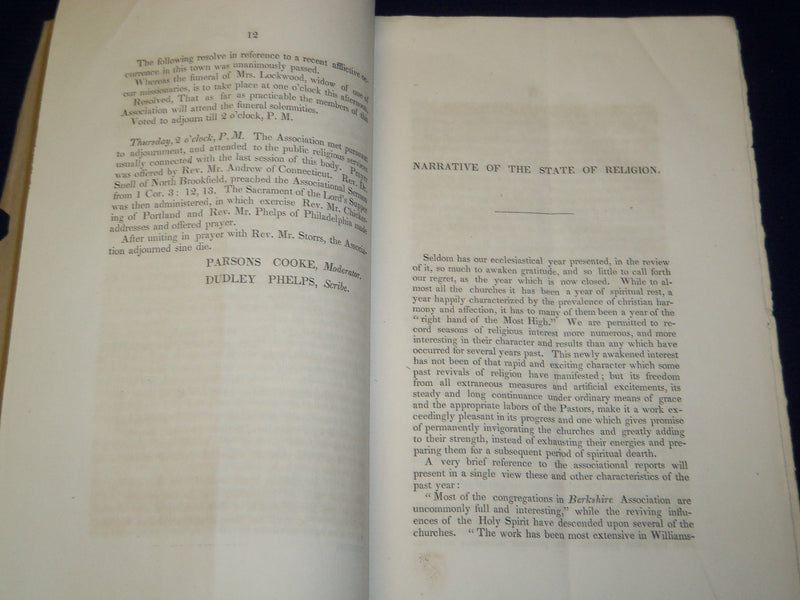1840 IPSWICH MASSACHUSETTS MINUTES OF GENERAL ASSOCIATION REPORT - J 4570