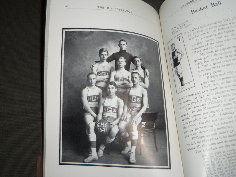 1908 & 1911 THE REFLECTOR GALESBURG HIGH SCHOOL YEARBOOK LOT OF 2 - YB 1423