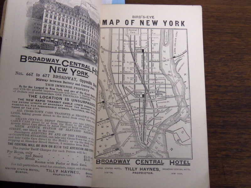 1896 RAND MCNALLY CO. HUDSON RIVER HANDY GUIDE - FOLD-OUT COLOR MAPS - K 1280