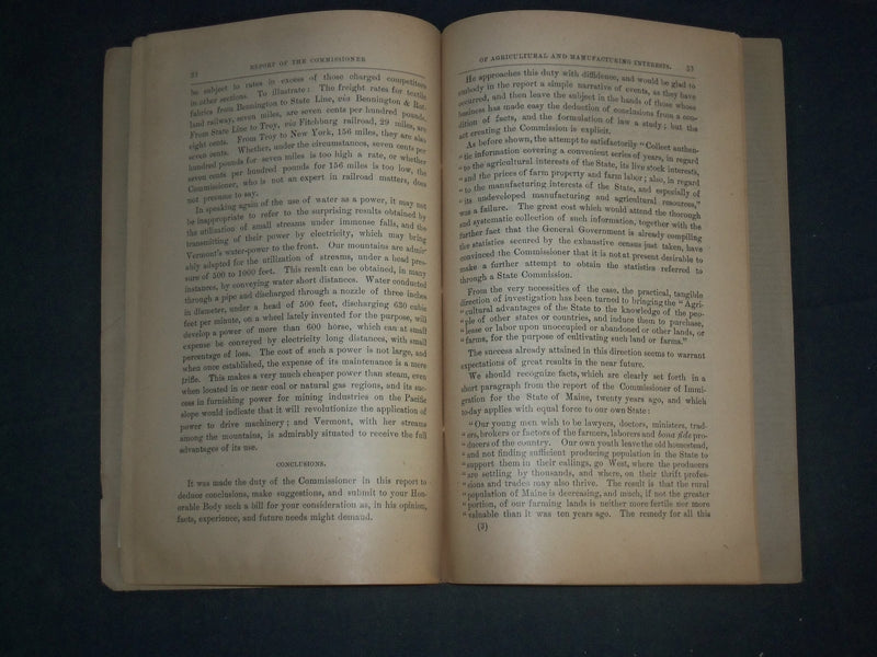 1889-1890 VERMONT AGRICULTURAL AND MANUFACTURING INTERESTS REPORT - J 4402