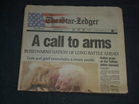 2001 SEPTEMBER 17 THE STAR-LEDGER NEWSPAPER - A CALL TO ARMS - NP 3476