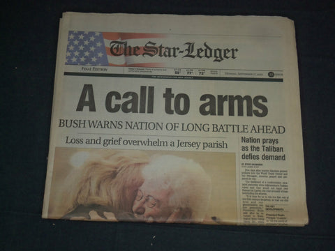 2001 SEPTEMBER 17 THE STAR-LEDGER NEWSPAPER - A CALL TO ARMS - NP 3476