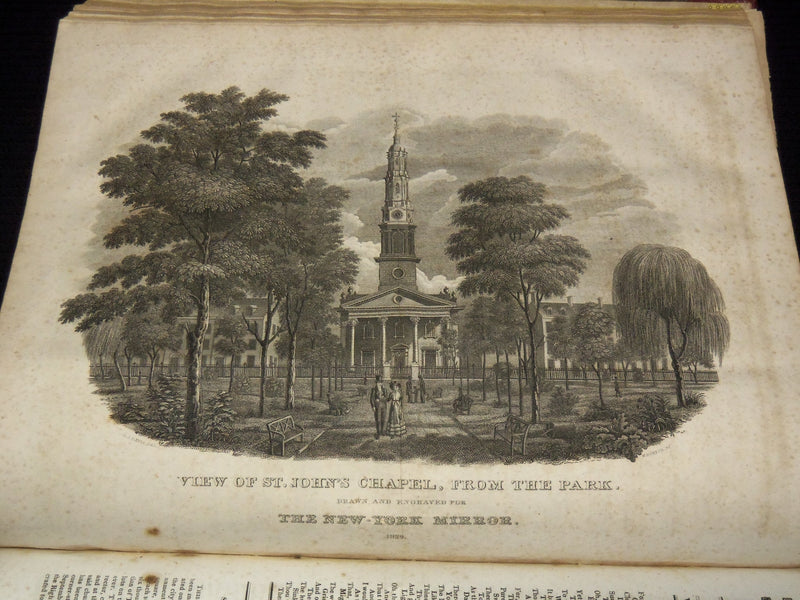 1828-1829 NEW YORK MIRROR AND LADIES GAZETTE BOUND VOLUME NO. 6 - KD 4675J