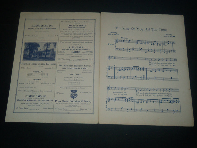 1928 WELL MONT THEATRE PROGRAM - MONTCLAIR NEW JERSEY - J 4204