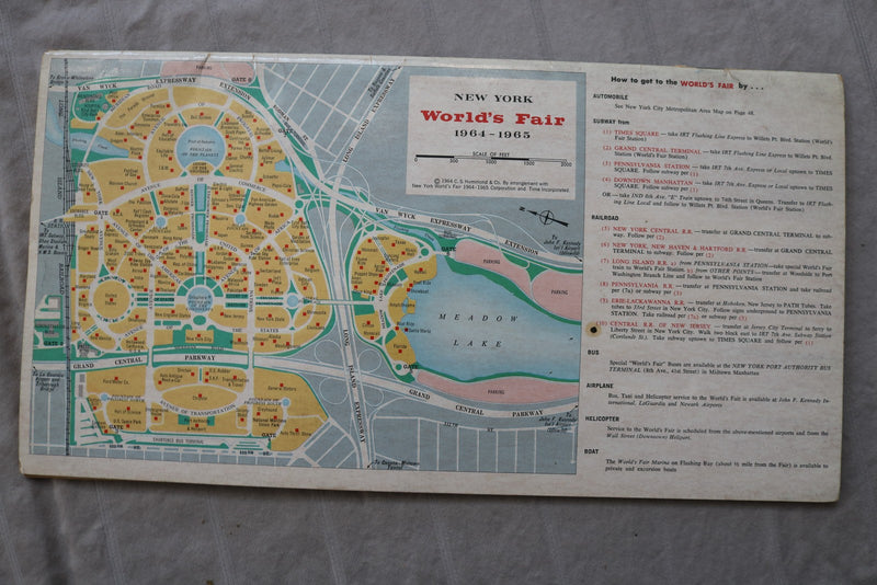 1964 HAMMOND ROAD ATLAS OF THE UNITED STATES - WORLD'S FAIR EDITION - K 3458
