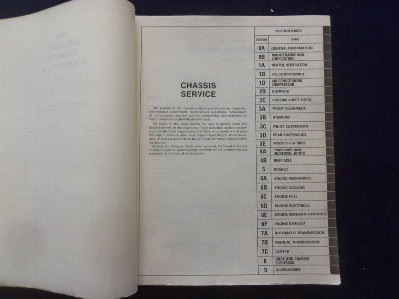 1979 CHEVROLET CHEVETTE SHOP MANUAL - SOFTCOVER MANUAL - KD 8881