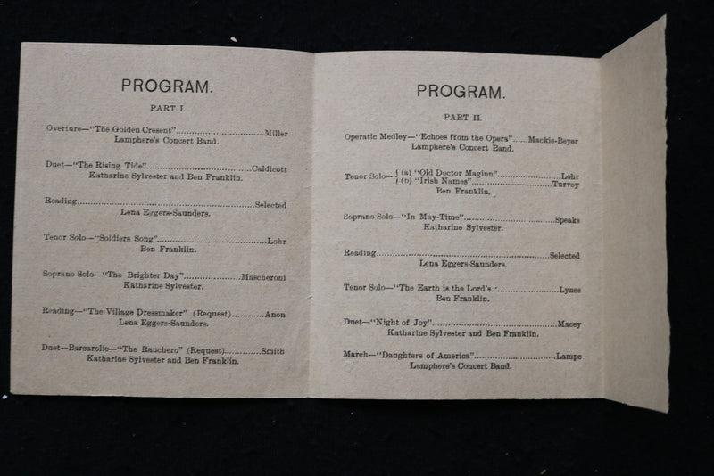 1910 JUNE 28 THE TEMPLE TRIO CONCERT COMPANY PROGRAM - K 1817