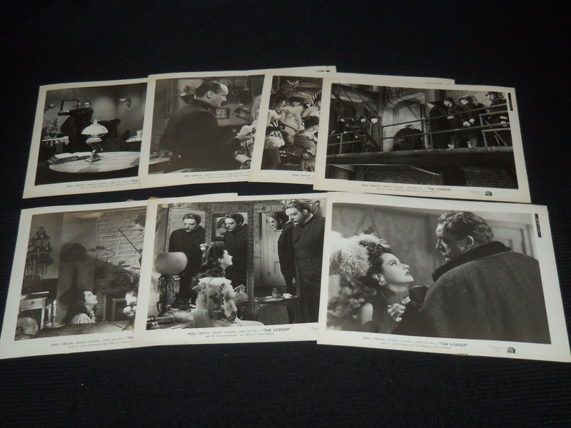 THE LODGER MOVIE STILLS - SANDERS - OBERON - LOT OF 7 PHOTOS - 8x10 - #91A