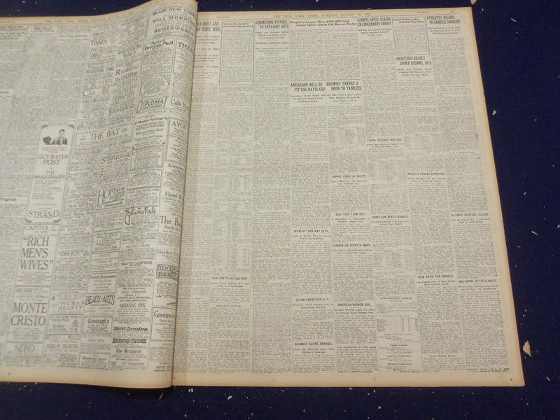 1922 AUGUST 22 NEW YORK TIMES - RAIL PEACE NOT ASSURED - NT 8387