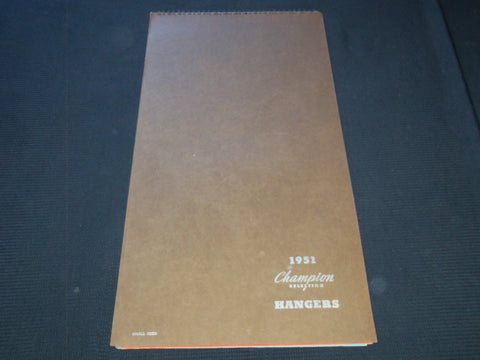1951 CHAMPION SELECTION HANGERS CALENDAR SALESMAN SAMPLE SHEETS BOOK - C 18