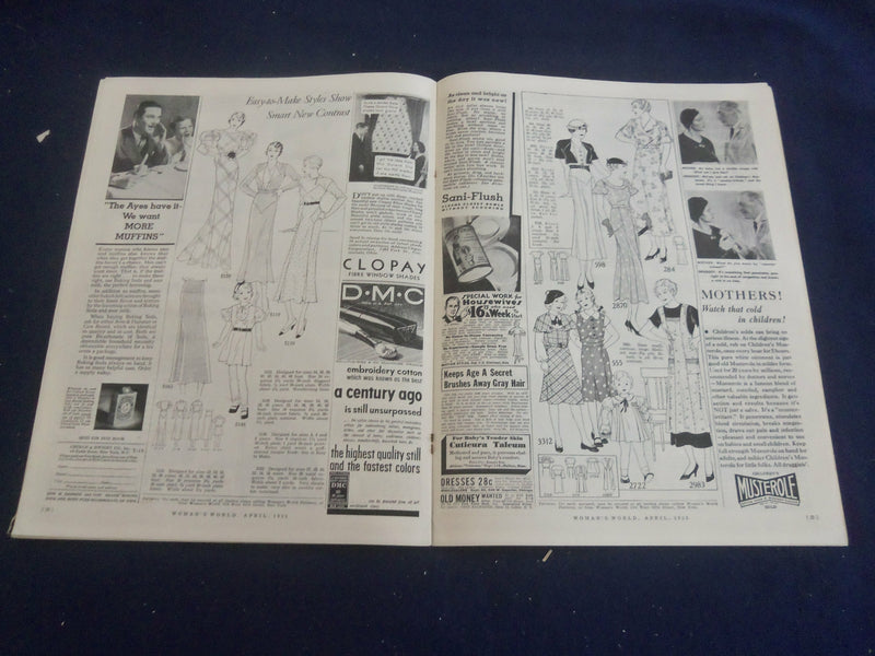1933 APRIL WOMAN'S WORLD MAGAZINE - NICE ILLUSTRATIONS, STORIES & ADS - ST 1240O