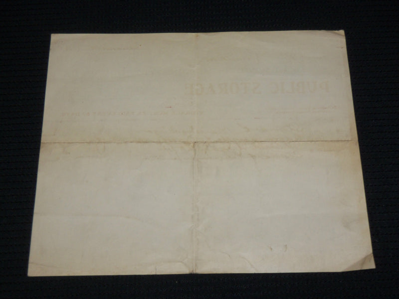 1913 LAWRENCE STORAGE WAREHOUSE PUBLIC STORAGE RECEIPT - MASSACHUSETTS - J 7016