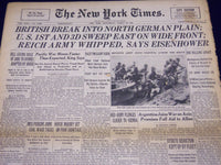 1945 MARCH 28 NEW YORK TIMES - REICH ARMY WHIPPED, SAYS EISENHOWER - NT 396