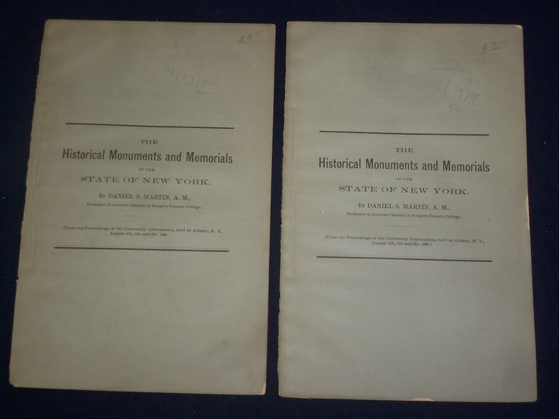 1868 THE HISTORICAL MONUMENTS & MEMORIALS OF STATE OF NEW YORK - J 4593