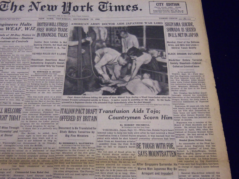 1945 SEPTEMBER 13 NEW YORK TIMES - TRANSFUSION AIDS - NT 248