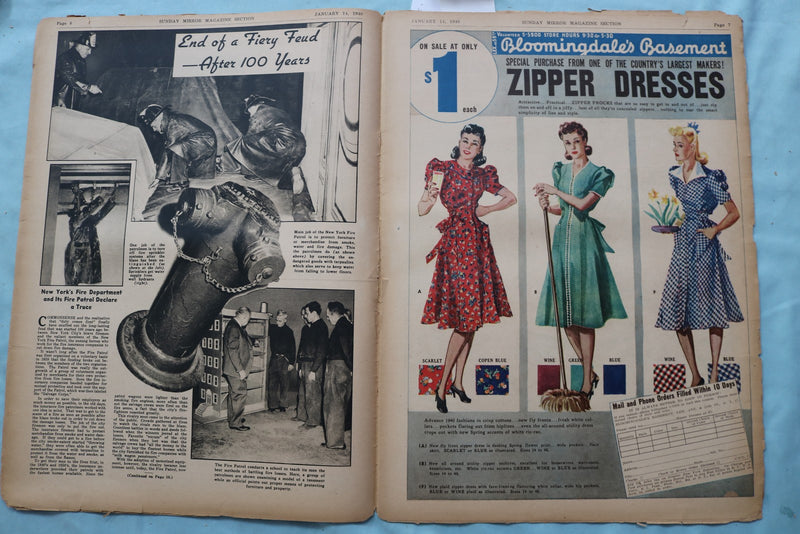 1940 JAN 14 SUNDAY MIRROR NEWSPAPER MAGAZINE SECTION - GRANT - RUSSELL - NP 9103