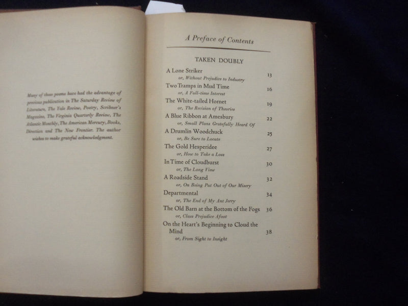 1936 A FURTHER RANGE HARDCOVER BOOK BY ROBERT FROST - KD 8414