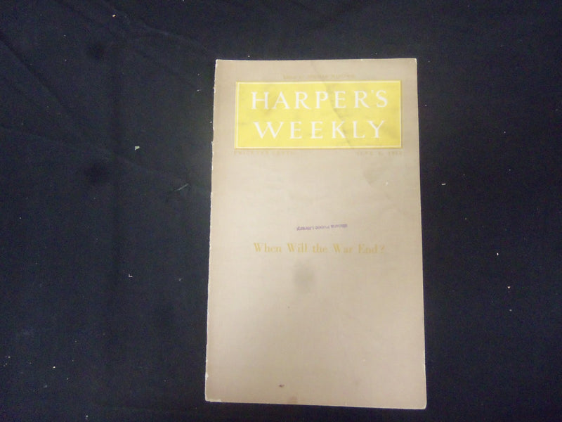 1915 JUNE 5 HARPER'S WEEKLY MAGAZINE - NICE ARTICLES & ILLUSTRATIONS - ST 2509