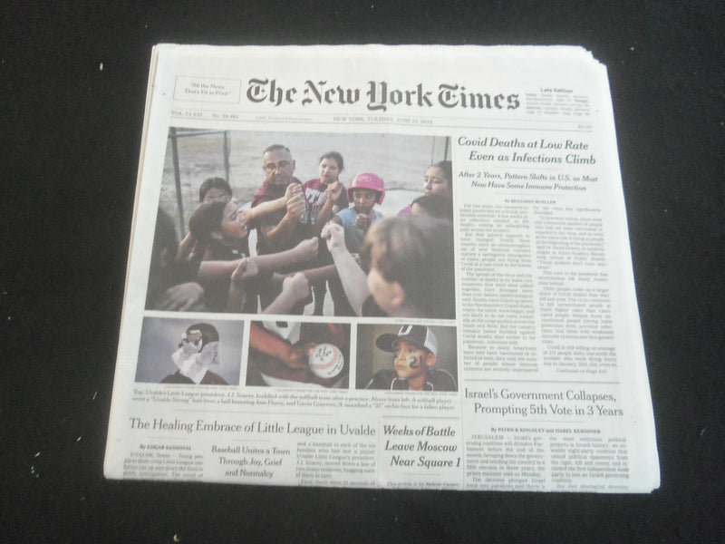 2022 JUNE 21 NEW YORK TIMES - VIRUS DEATHS AT LOW RATE EVEN AS INFECTIONS CLIMB