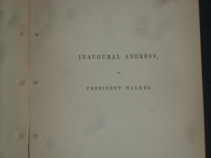 1853 MAY 24 REV. JAMES WALKER HARVARD PRESIDENT INAUGURATION ADDRESS - J 4382