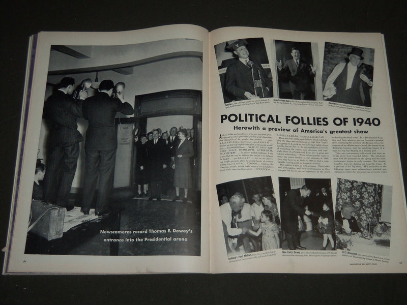 1940 JANUARY 8 LIFE MAGAZINE - BOWDOIN HOUSE PARTY COVER - L 166