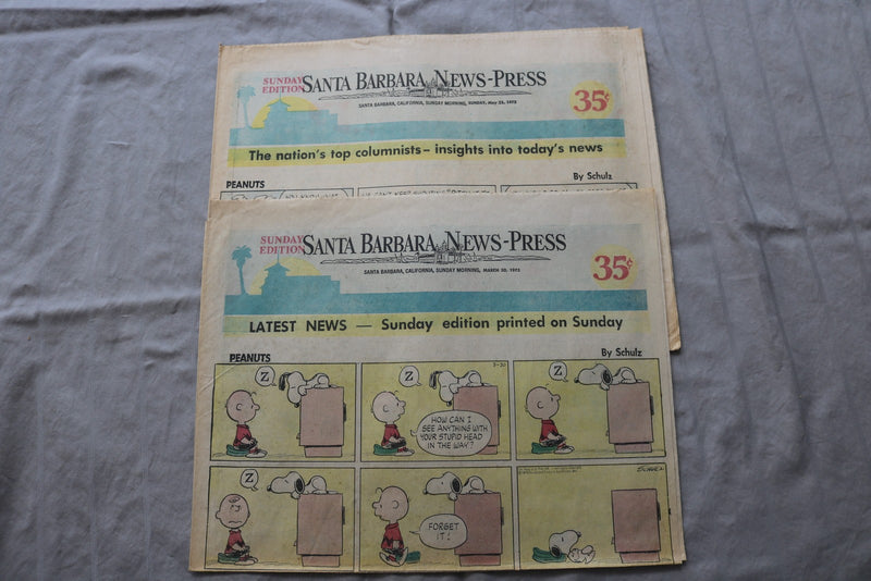 1974-1975 SANTA BARBARA NEWS-PRESS SUNDAY COMICS SECTIONS- LOT OF 14- NP 9309