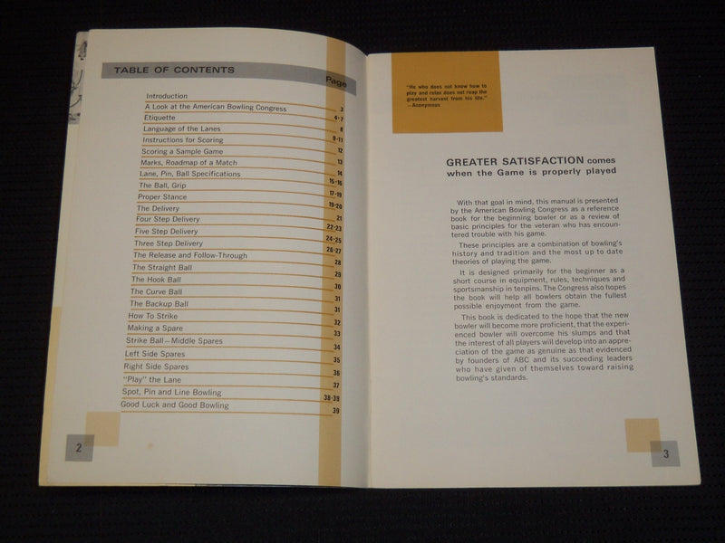 1964 PIN POINTERS A BOWLER'S MANUAL FROM AMERICAN BOWLING CONGRESS - J 7895
