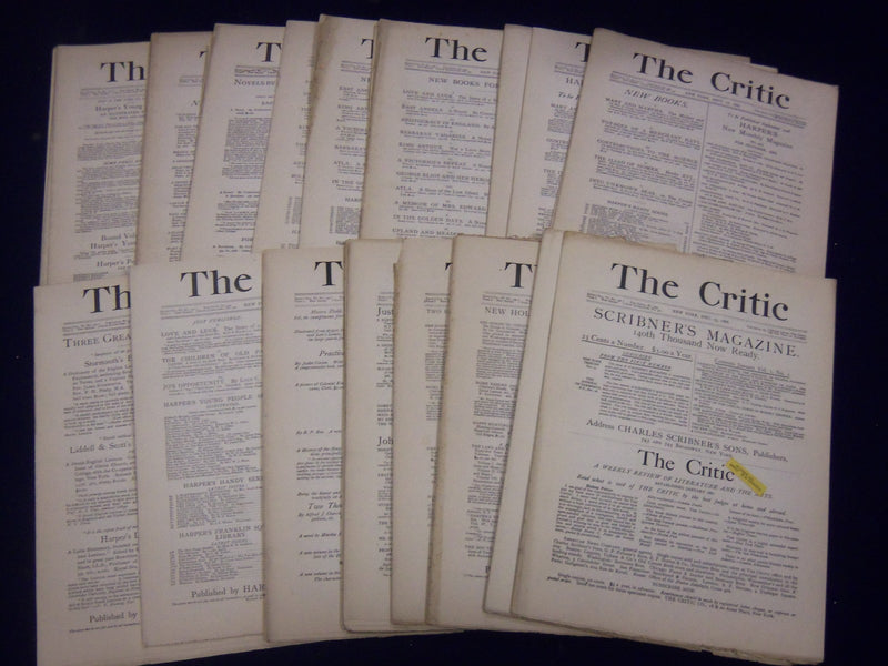 1886 THE CRITIC MAGAZINE LOT OF 25 ISSUES - GREAT REVIEWS & ARTICLES - WR 798
