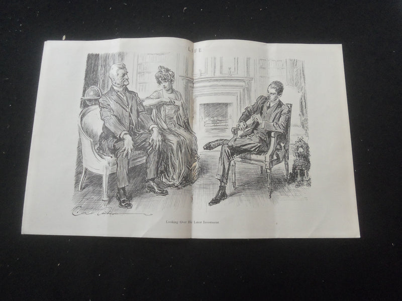 1914 OCTOBER 8 LIFE MAGAZINE - PUTTING IT UP TO FATHER - L 760B
