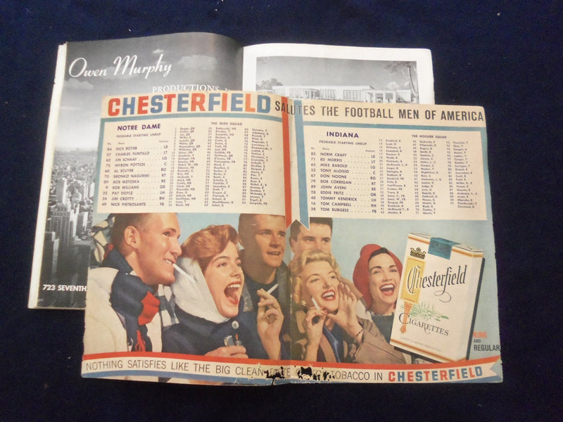 1958 SEPTEMBER 27 FOOTBALL PROGRAM - UNIV INDIANA VS. UNIV NOTRE DAME - SP 5454R