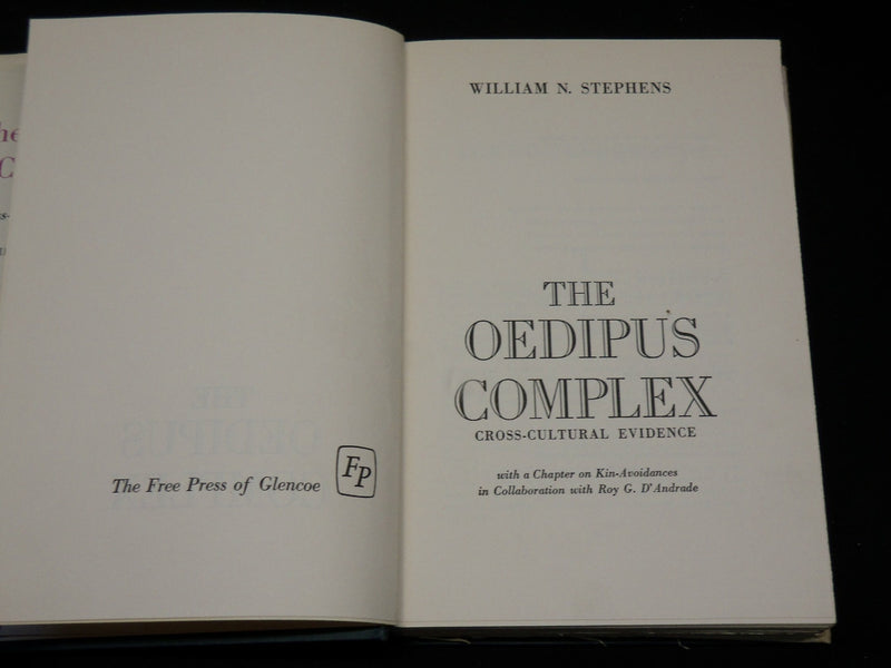 1962 THE OEDIPUS COMPLEX - CROSS CULTURAL EVIDENCE BOOK BY STEPHENS - KD 2768U