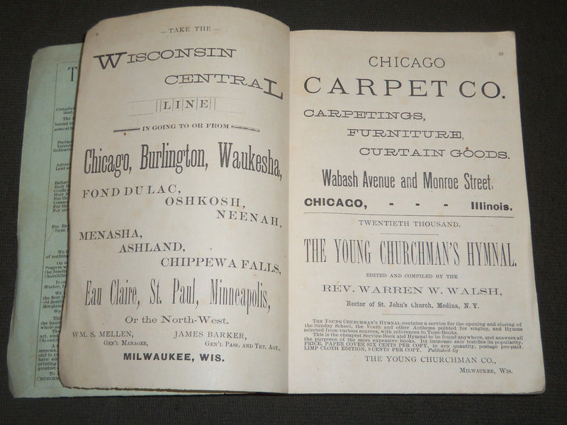 1886 THE LIVING CHURCH ANNUAL & CLERGY LIST QUARTERLY - MILWAUKEE WIS. - J 5250