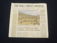 2021 MARCH 10 THE WALL STREET JOURNAL - SWINGS IN TECH SECTOR SPARK VOLATILITY