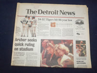 1996 APRIL 25 THE DETROIT NEWS NEWSPAPER-TIGERS LOST 24-11, 84-YEAR LOW- NP 7197
